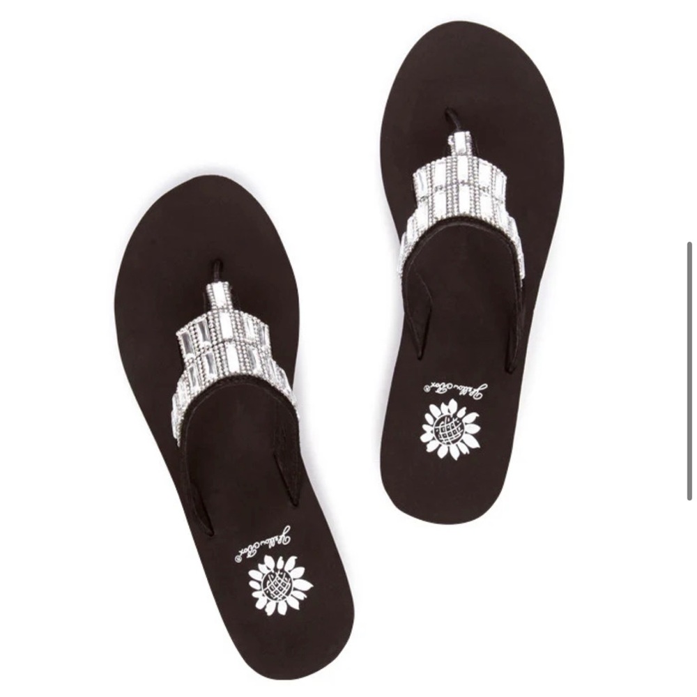 Yellow Box Alexandria Rhinestone Flip Flops Size 10 - Picture 2 of 12